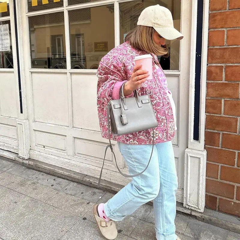 Ladies floral patterned jacket with voluminous sleeves Lune London
