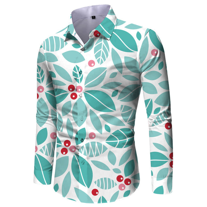 Men's long-sleeve shirt with chic and stylish check pattern