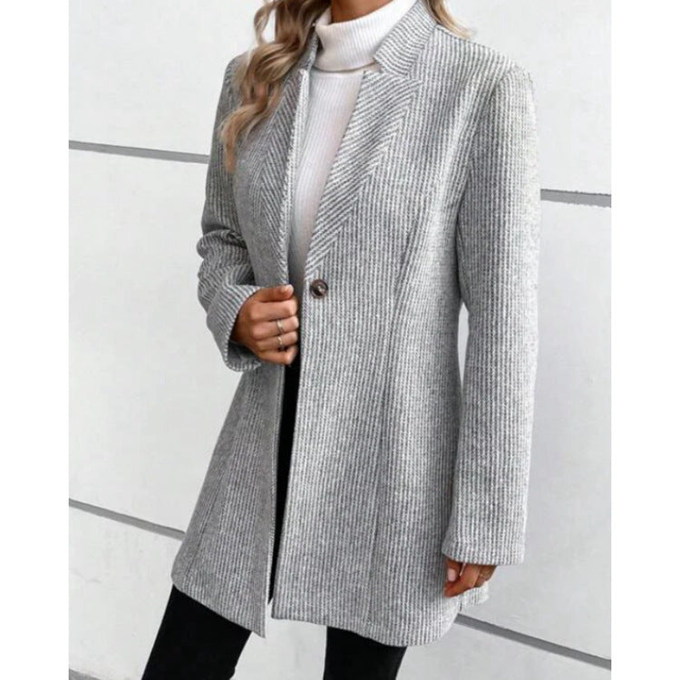 Elegant and slim ladies' jacket with a fine striped pattern Lune London