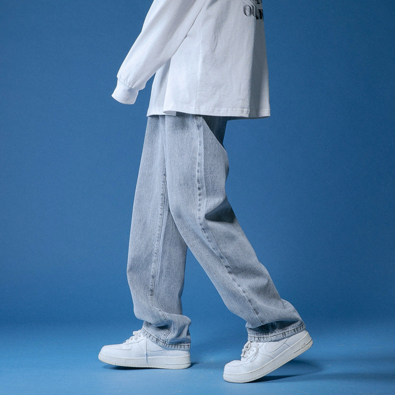 Men's loose vintage-style denim jeans with high waist Lune London