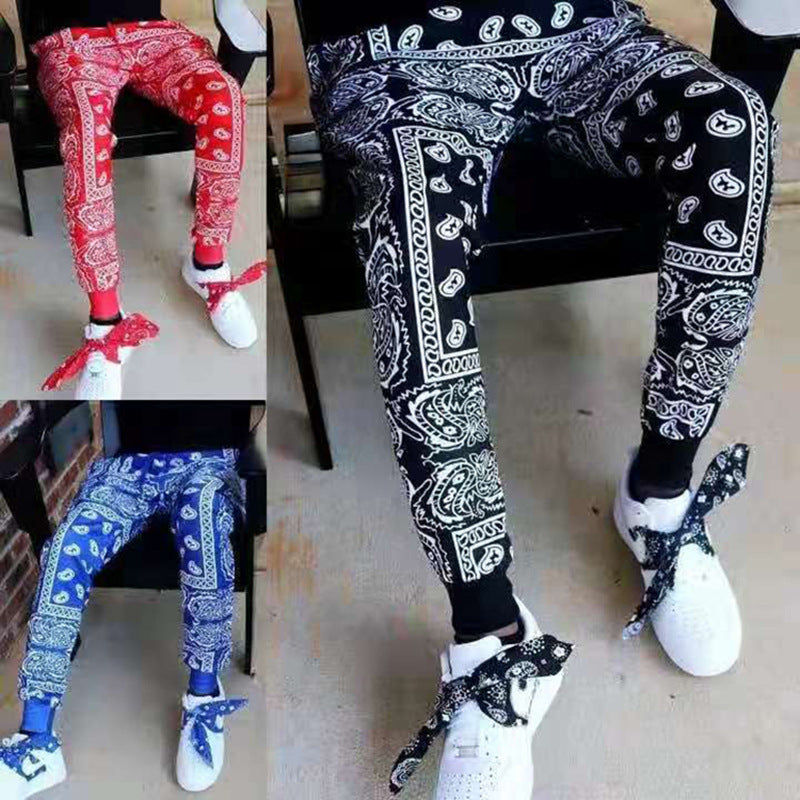 Casual jogger pants for men with unique bandana pattern Lune London