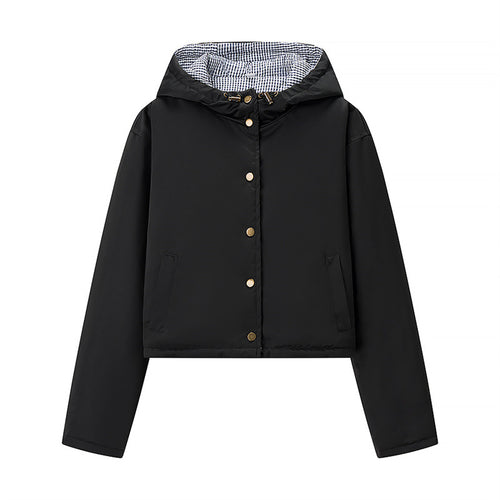 Transitional jacket for women with hood and practical pockets Lune London