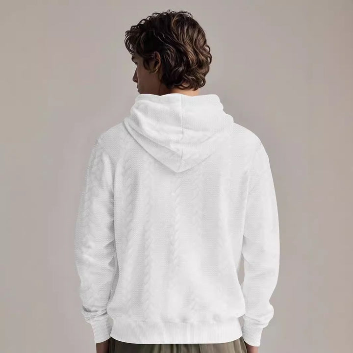 Men's hooded sweatshirt made of soft fleece with textured design Chic and style