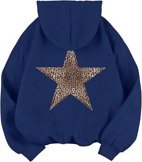 Haut à capuche pour femme avec grand motif étoile imprimé léopard Chic & Stil
