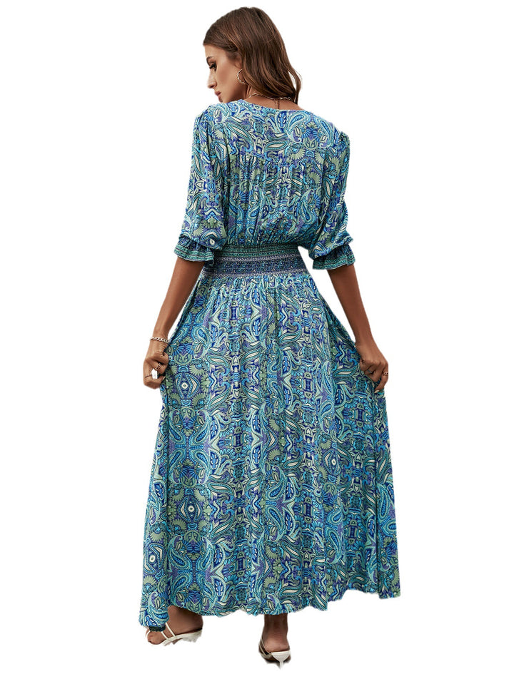 Bohemian long button maxi dress Lune London for women