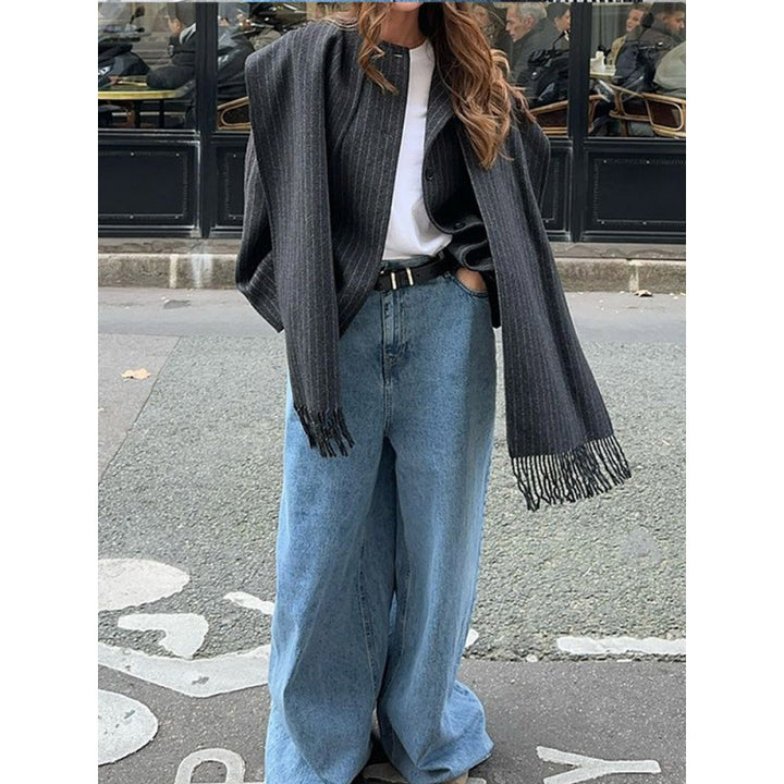 Ladies Trendy and Casual Wool Jacket with Elegant Collar Lune London