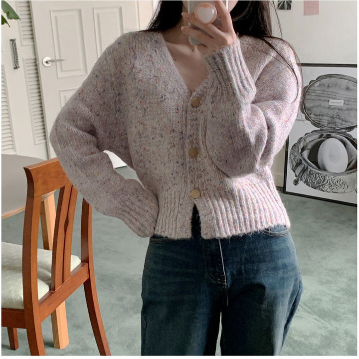 Cardigan en tricot épais et confortable pour femmes avec décolleté en V et boutons Chic & Stil