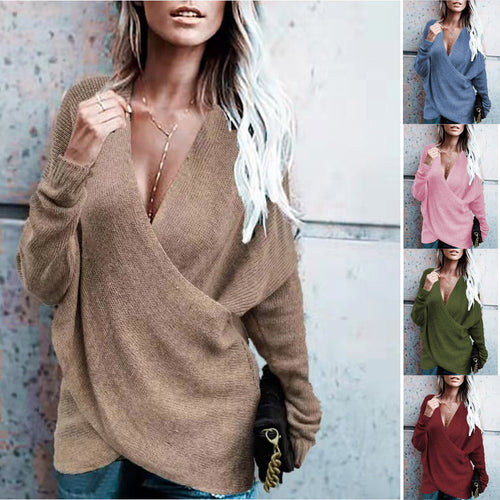 Lune London Women's sweater with deep V-neck and relaxed fit
