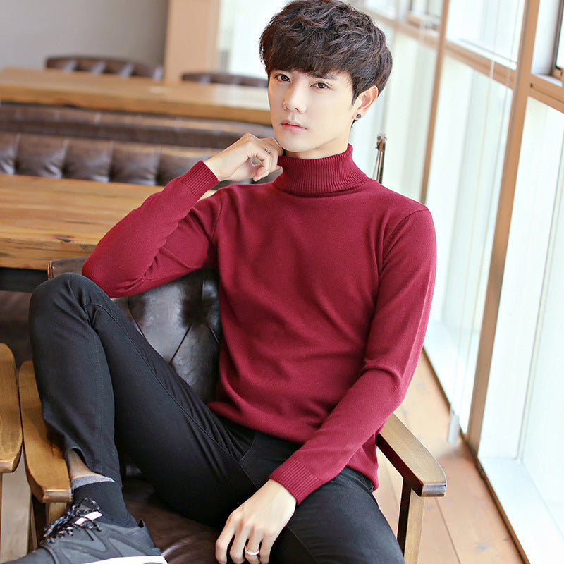 Men Elegant Turtleneck Sweater in Fine Knit Lune London