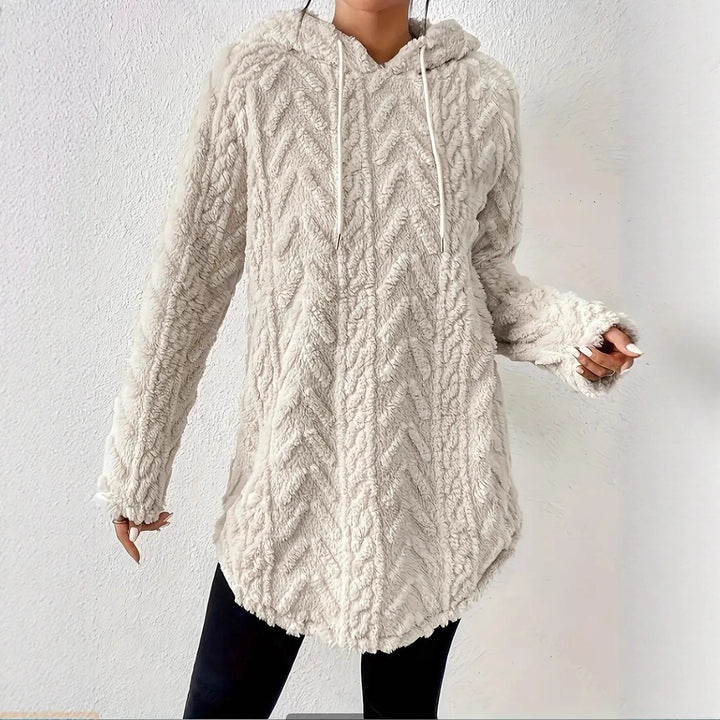 Veste à capuche en polaire confortable pour femme avec design en rib texturé Chic & Stil