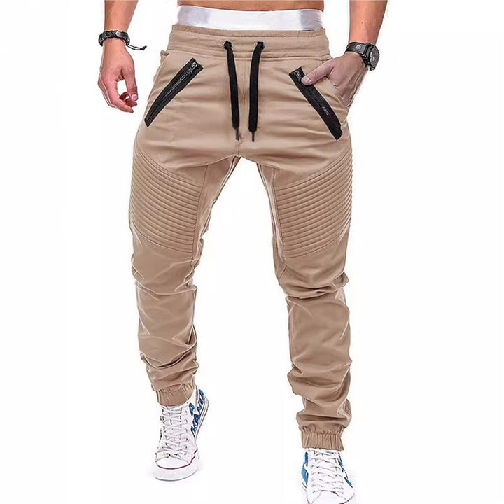 Trendy men's jogging pants with zipper and elastic waist Lune London