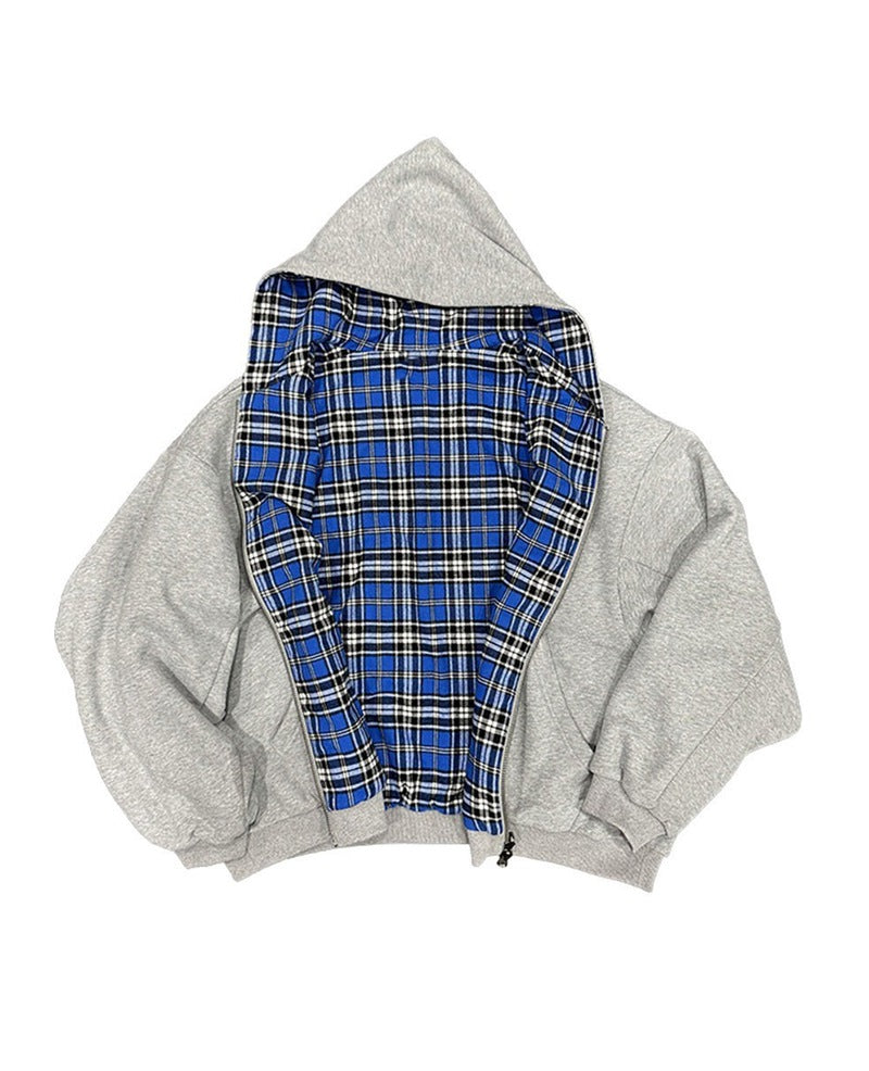 Veste à capuche femme avec doublure à carreaux et fermeture éclair pratique Chic & Stil