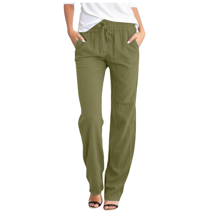 Ladies Comfortable Leisure Pants with Elastic Waistband and Practical Pockets Lune London