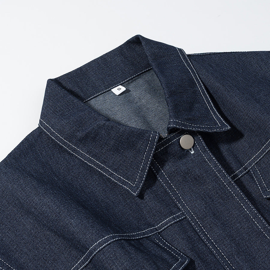 Women's denim jacket with practical patch pockets and modern darts Lune London