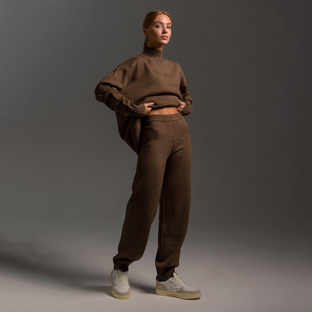 Combinaison tricotée confortable pour femmes avec col haut et coupe ample Chic & Stil
