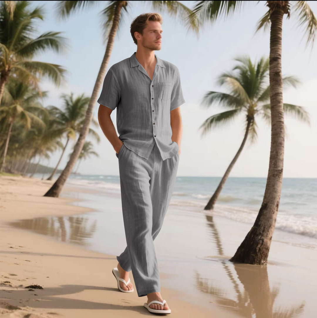 Airy summer set for men with modern shirt and comfortable pants Lune London
