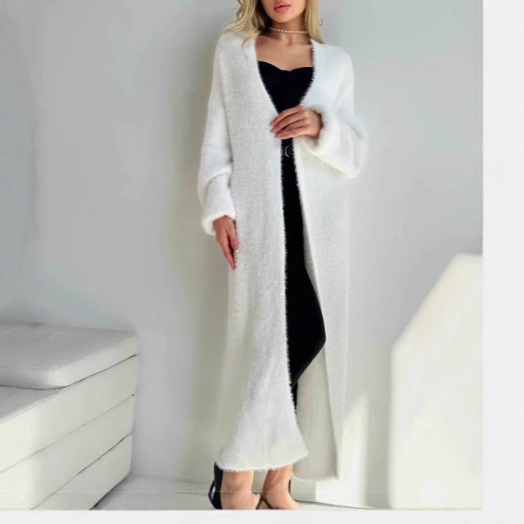 Ladies Chunky Knit Long Cardigan Lune London