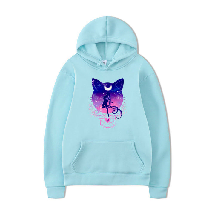 Women's hoodie with artistic cat design and comfortable fit Lune London
