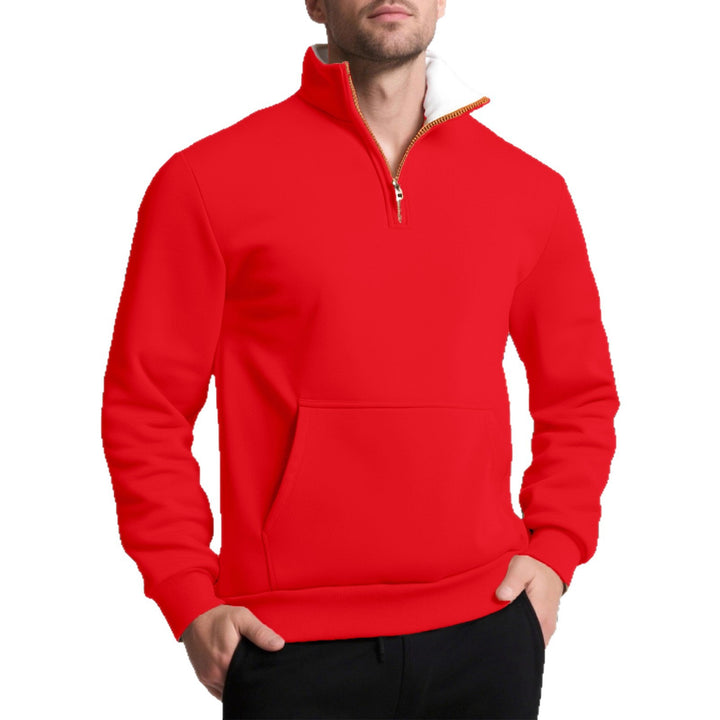 Men's sporty sweatshirt with an innovative collar and a practical kangaroo pocket Lune London