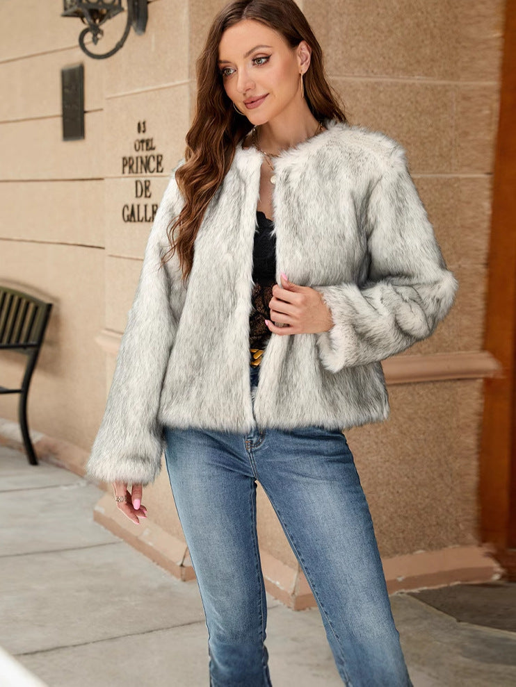 Ladies Trendy Faux Fur Jacket Lune London