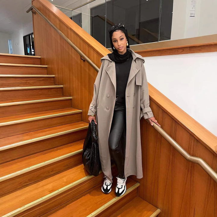 Ladies Oversized Trench Coat Fashion Lune London