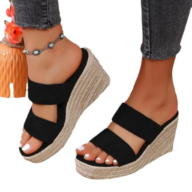 Ladies Casual Wedge Heel Strappy Sandals Lune London