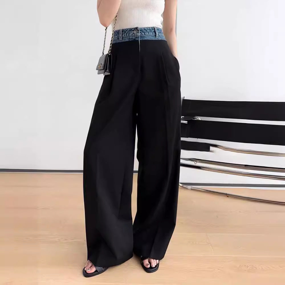 Wide business pants for ladies with an elegant structure and a prominent waist Lune London