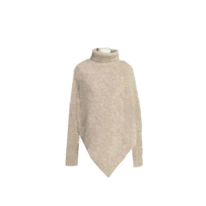 Pull en maille oversize pour femmes avec coupe asymétrique et fine structure en rib Chic & Stil