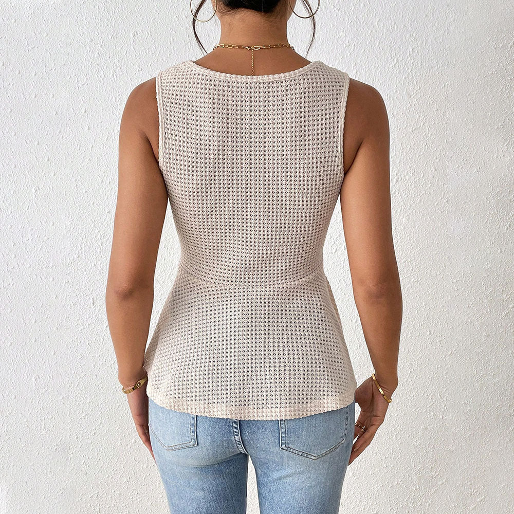 Top sans manches élégant pour femmes avec coupe fluide et nœud décoratif Chic & Stil