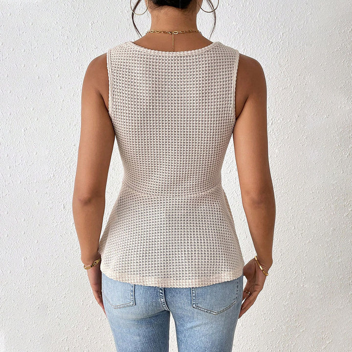 Top sans manches élégant pour femmes avec coupe fluide et nœud décoratif Chic & Stil
