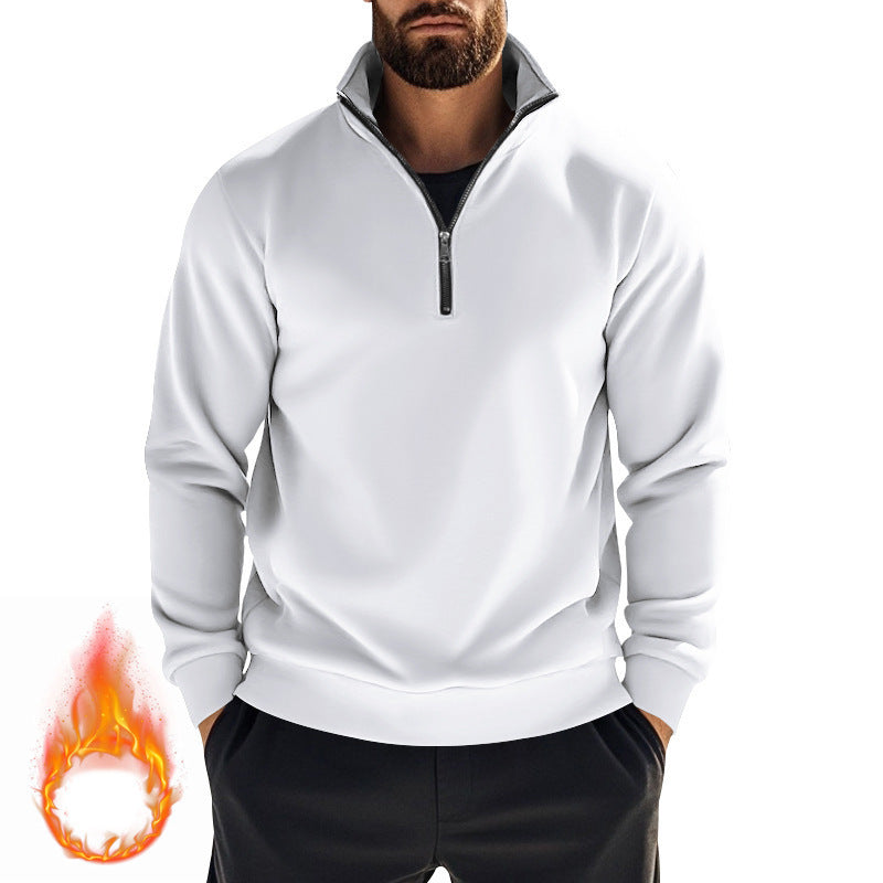 Fleece pullover for men with half-zip Lune London