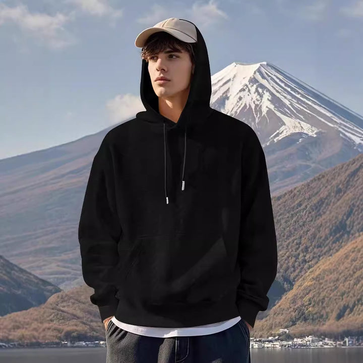 Men's hooded sweatshirt made of soft fleece with textured design Chic and style