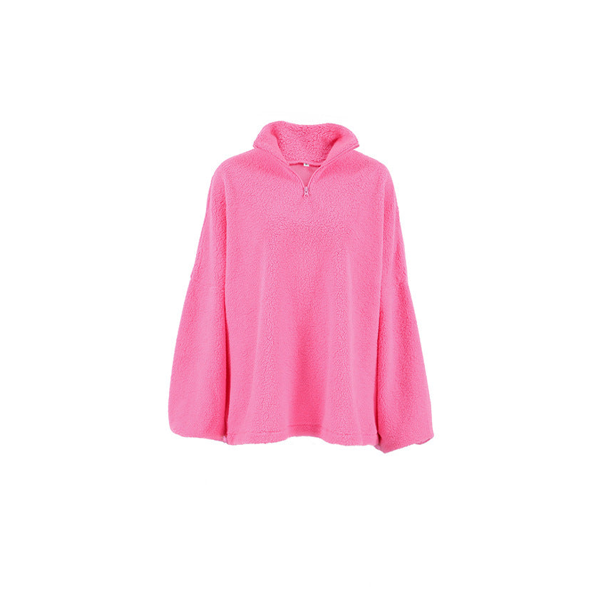Women's padded fleece pullover with high zipper Lune London