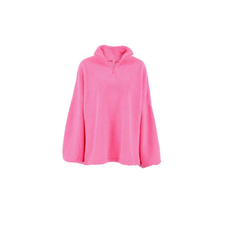 Women's padded fleece pullover with high zipper Lune London