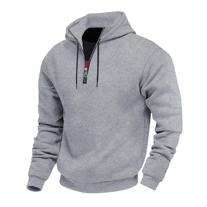 Men's half-zip hoodie with contrasting inner lining Chic und Stil