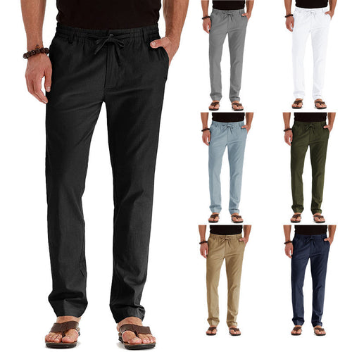 Casual linen pants for men with elastic waistband and comfortable fit Lune London