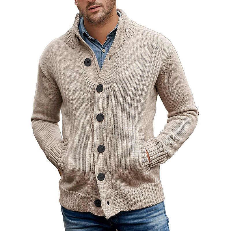Knitted jacket for men with a modern design and practical pockets Lune London