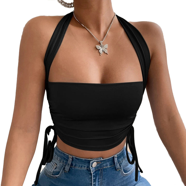 Trendy wrap design short top for women with playful ties Chic & Stil