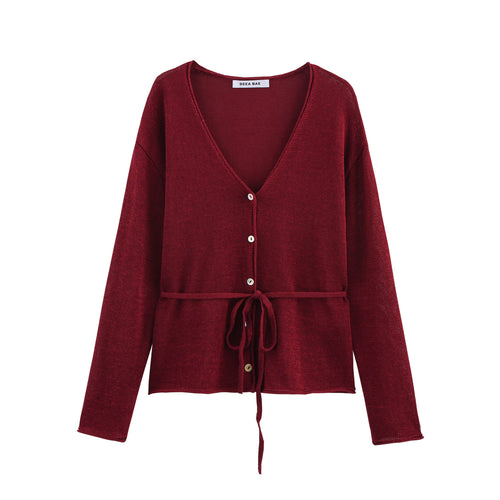 Ladies stylish cardigan with drawstring Lune London