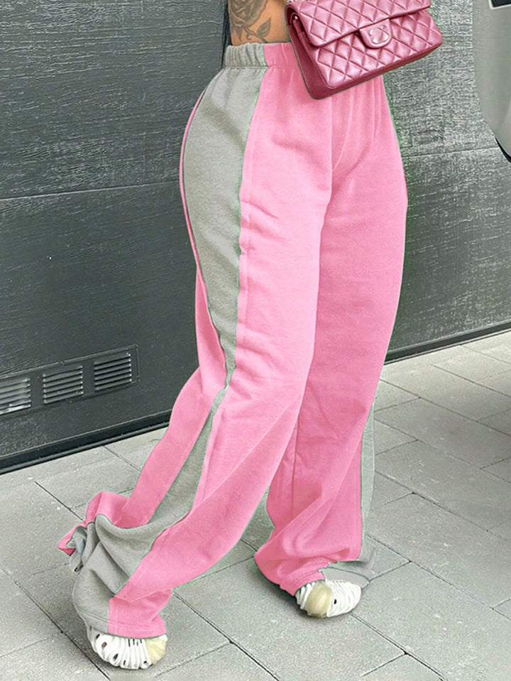 Casual women's sports pants with colorful side inserts and an elastic waistband Lune London