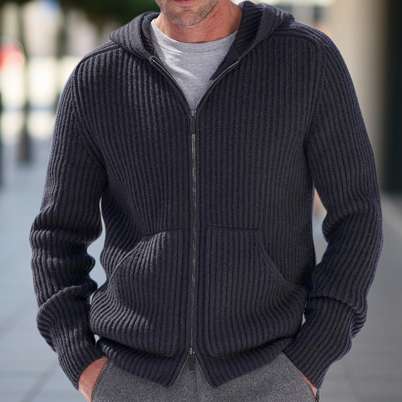 Men's knit hoodie jacket Lune London