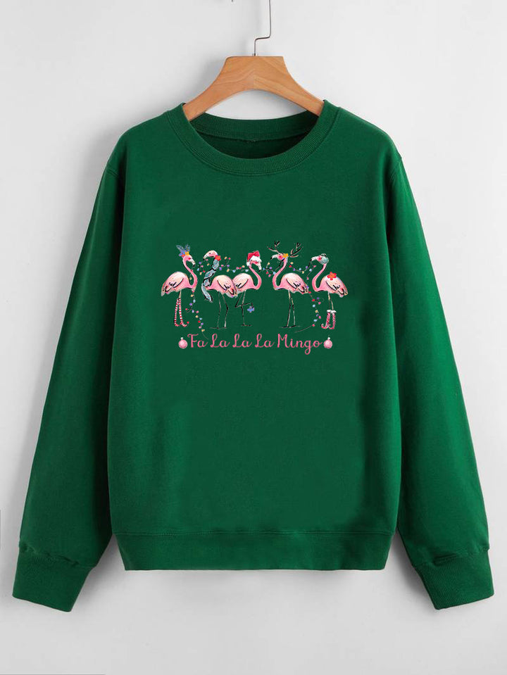 Sweatshirt pour femmes avec motif flamant rose original et coupe décontractée Chic & Stil