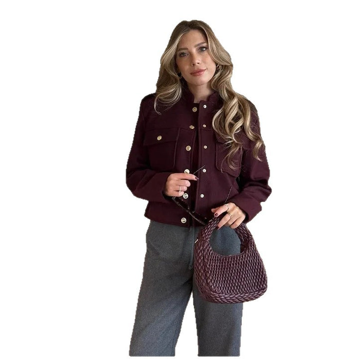 Fashionable women's jacket with decorative button details and practical pockets Lune London