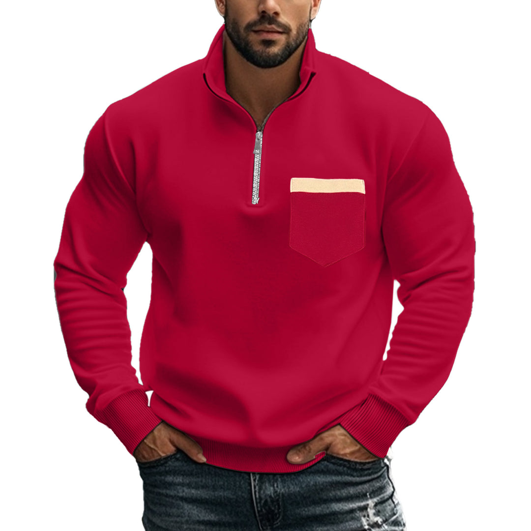 Men's sweatshirt with high collar and contrasting chest pocket Lune London