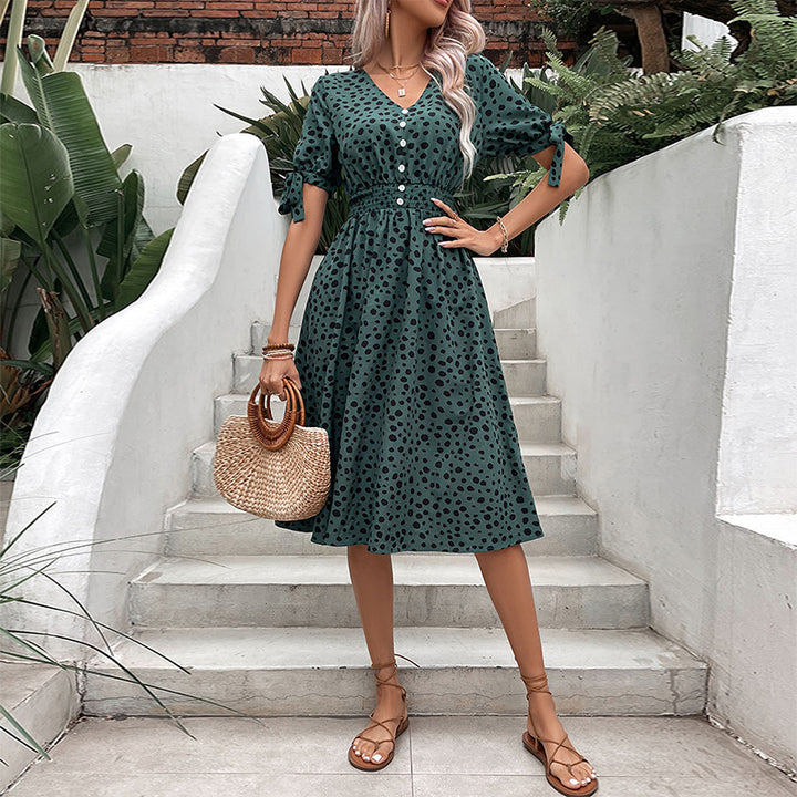 Short Sleeve Polka Dot Dress for Women Lune London