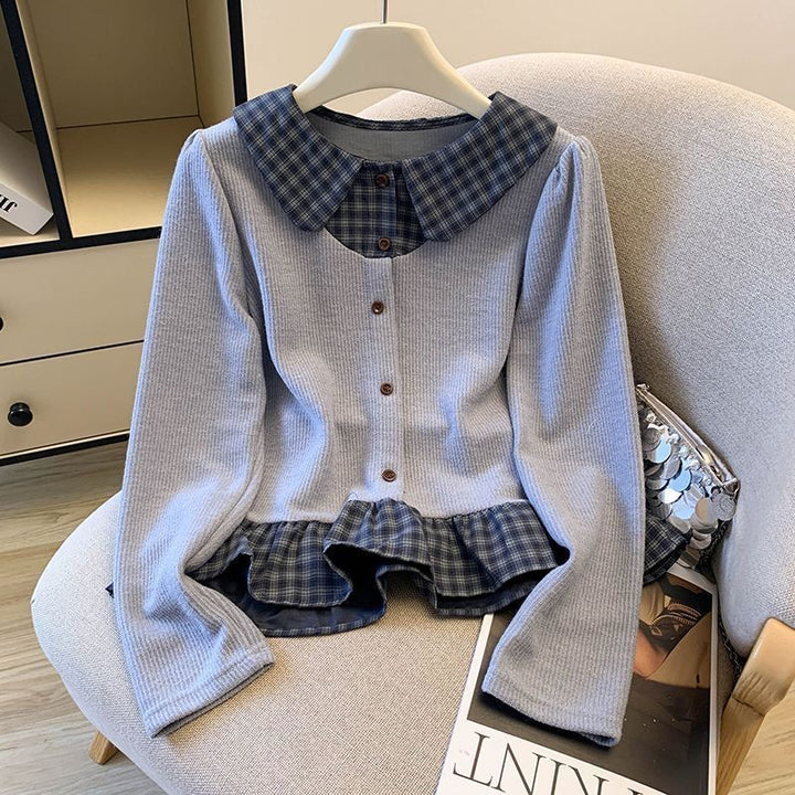 Pull en tricot à la mode pour femmes avec détails de chemise Chic & Stil