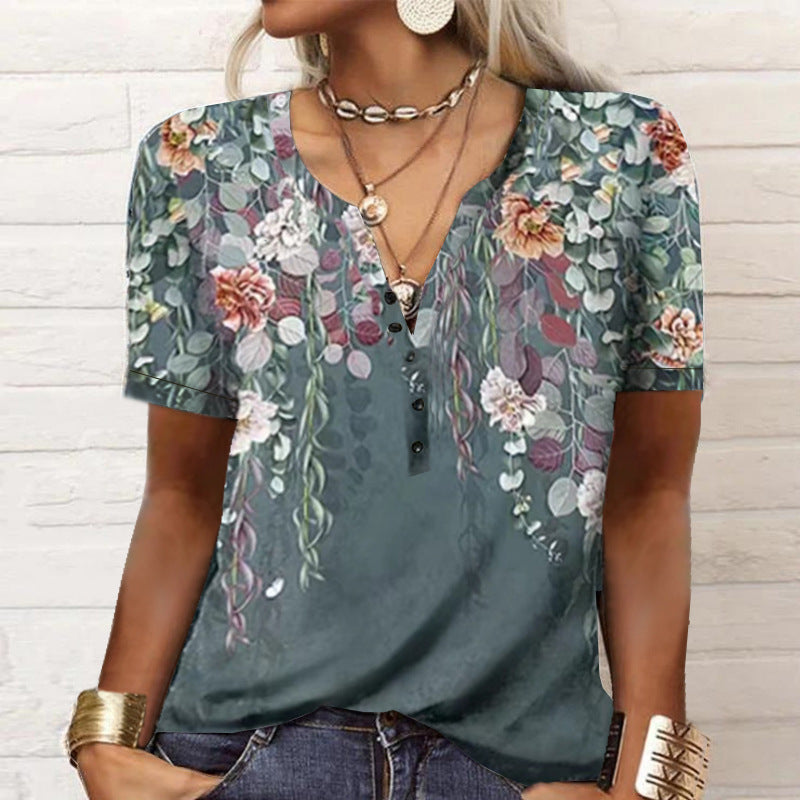 Women Printed Art Short Sleeve Top Lune London