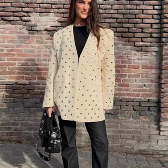 Oversized blazer for women with luxurious applications Lune London