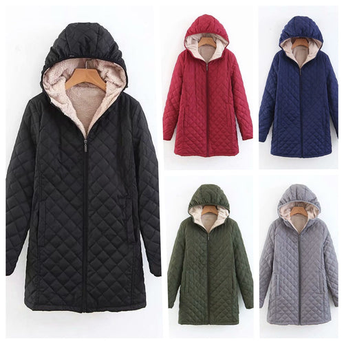 Lune Londonl Women's Quilted Winter Jacket with Lined Hood