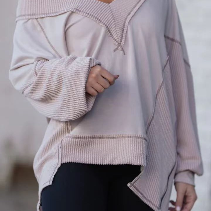 Women Casual Pull with Three-Quarter Sleeves and V-Neck Lune London